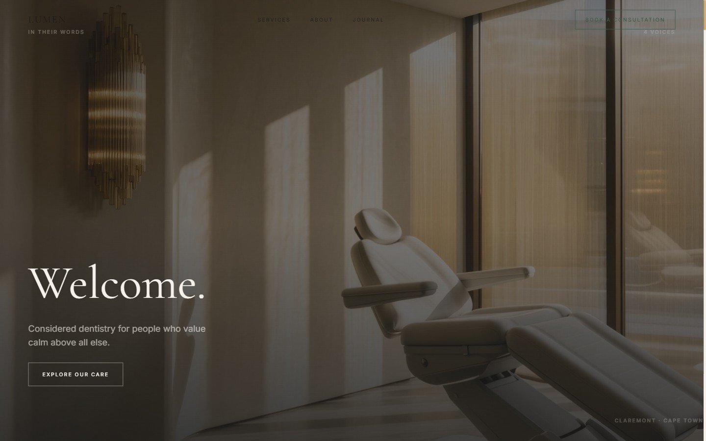 Lumen Dental Studio website design by Pinnacle Presences, Cape Town